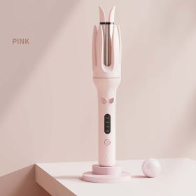 Spin And Curl, Automatic Hair Curling Iron For Healthy & Shiny, Effortless Curls & Waves, 28mm Barrel Hair Curler With 4 Temperature-adjusting Mo (Option: Pink)
