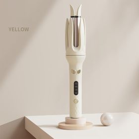 Spin And Curl, Automatic Hair Curling Iron For Healthy & Shiny, Effortless Curls & Waves, 28mm Barrel Hair Curler With 4 Temperature-adjusting Mo (Option: Yellow)