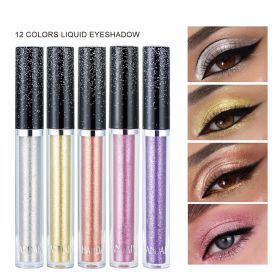 12-Colour Diamond Liquid Psychedelic Pearl Shimmering Sleeper Tear Eyeshadow (Color: 12)