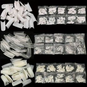 [French False Nails] 500-1000 Transparent Rectangular French False Nail Tips | Rectangular Nail Tips (Color: Clear)